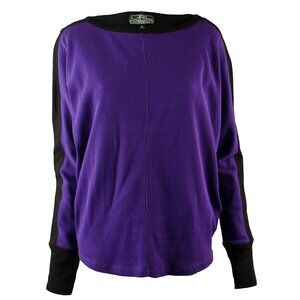 NWT Ralph Lauen Women's Waffle-Knit Colorblocked Top PB XS $65